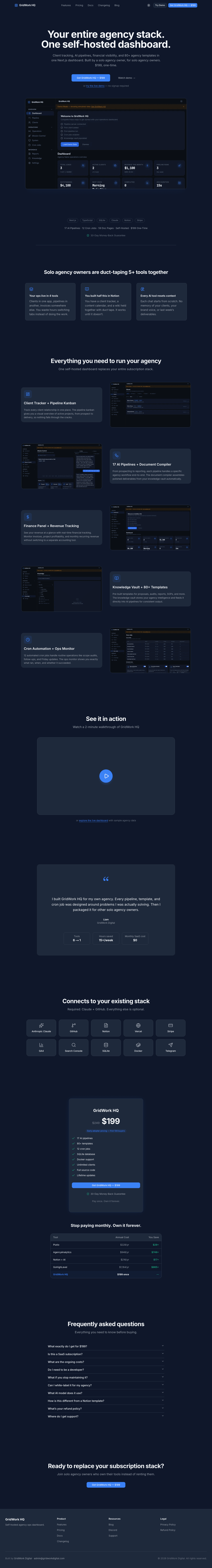 GridWork HQ marketing landing page
